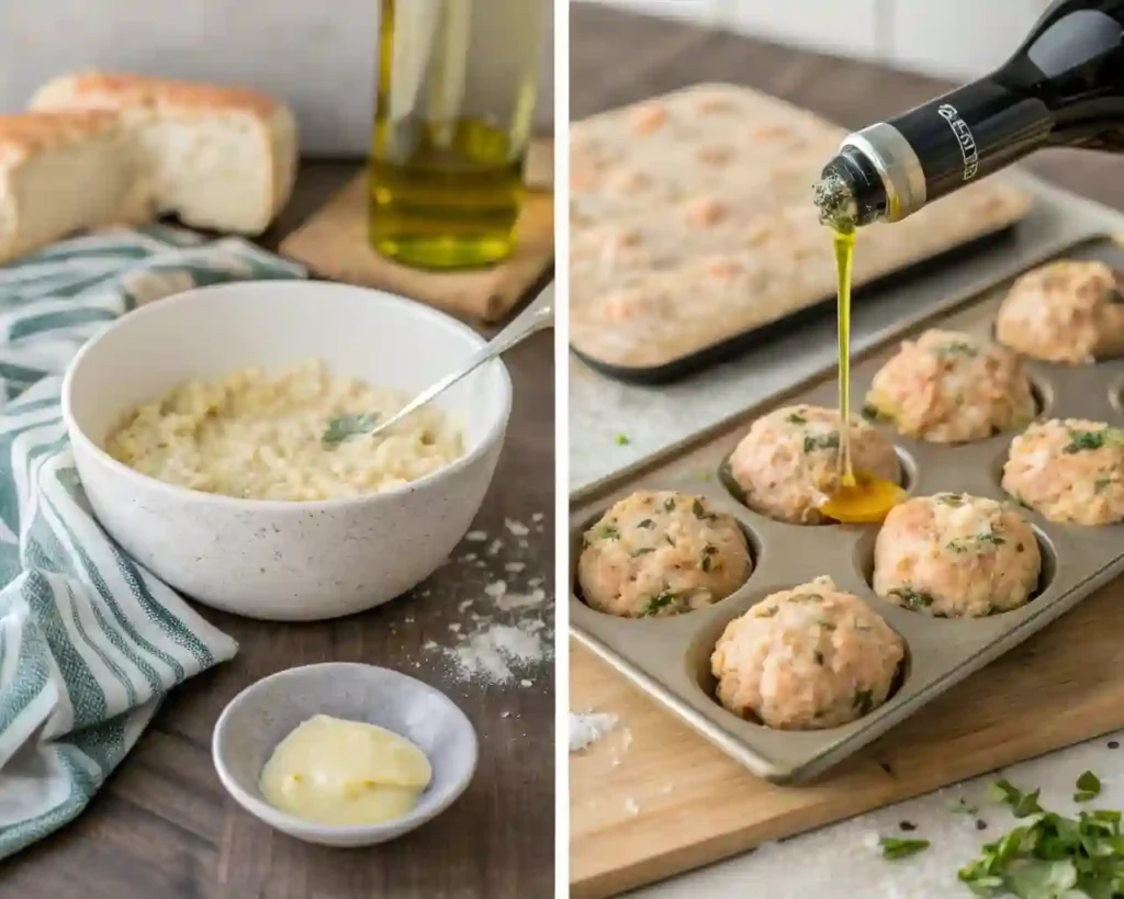 Step-by-step process of making Garlic Parmesan Chicken Meatloaf